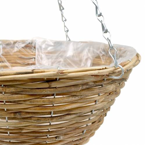 Floristik24 Cestino sospeso in rattan Ø35 / Ø40 cm, set di 2