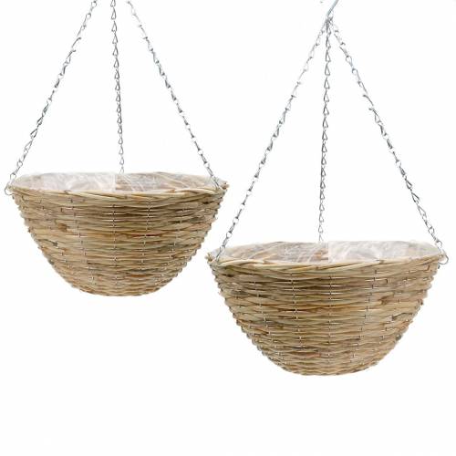 Floristik24 Cestino sospeso in rattan Ø35 / Ø40 cm, set di 2