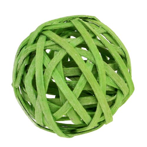 Floristik24 Rattan Ball Spring Green Ø4cm 12 pezzi