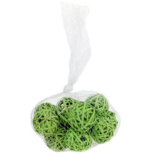 Floristik24 Rattan Ball Spring Green Ø4cm 12 pezzi