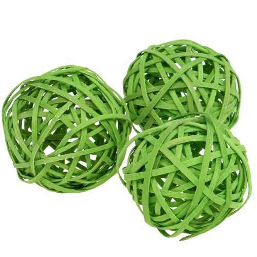 Floristik24 Rattanball verde chiaro Ø6cm 6 pezzi