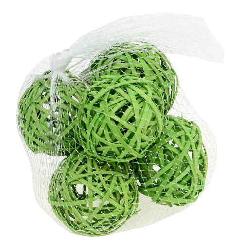 Floristik24 Rattanball verde chiaro Ø6cm 6 pezzi