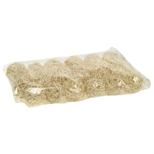 Prodotto Palline in rattan sbiancato Ø4cm 24 pz