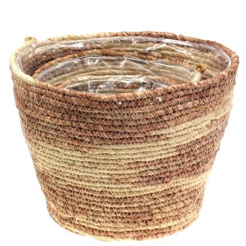 Prodotto Cesto per piante in rattan natura/marrone Ø26/22/16cm 3pz