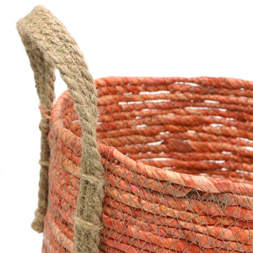 Floristik24 Cestino in rattan natura/arancione Ø40/32/26cm 3pz