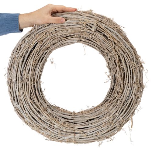 Ghirlanda decorativa in rami di rattan, sbiancata, per design creativo, 50 cm | Floristik24.it