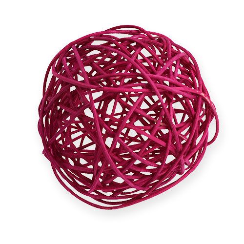 Floristik24 Palla in rattan Ø10cm Fucsia 10 pezzi