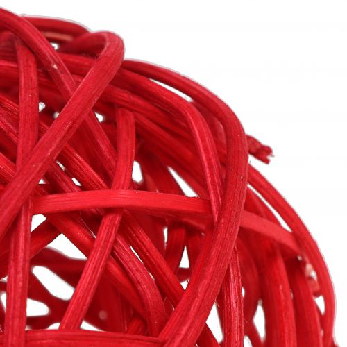 Floristik24 Palla in rattan rossa Ø7,5cm 15 pezzi