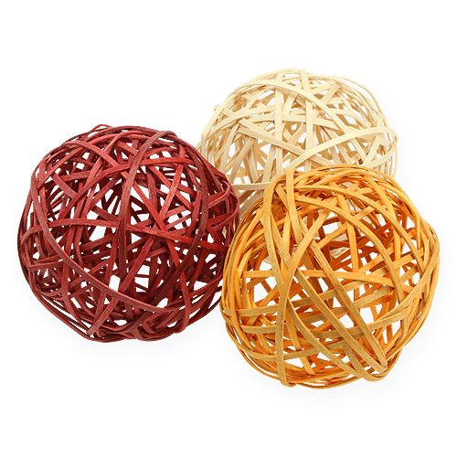 Floristik24 Palline decorative in rattan 3 colori Ø8cm 8pz