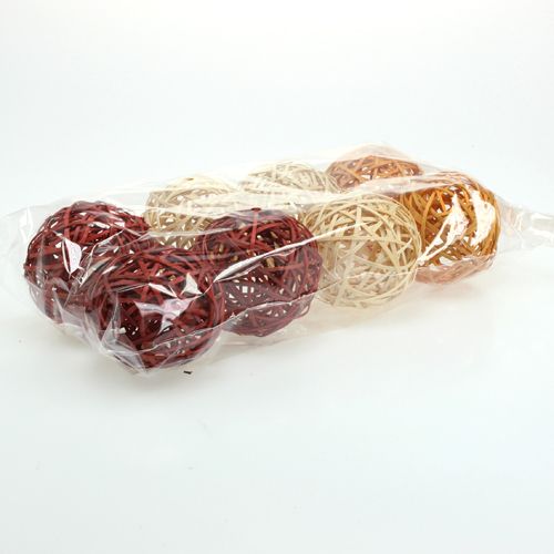 Floristik24 Palline decorative in rattan 3 colori Ø8cm 8pz