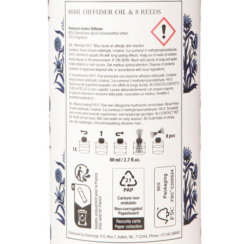 Prodotto Diffusore di fragranze per ambienti Patchouli e Peonia Assortiti Ø7cm 80ml 2 pezzi