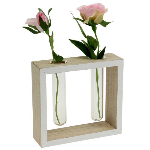 Floristik24 Provette con struttura in legno 13cm x 12cm 2pz