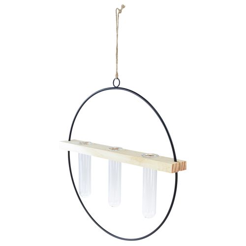 Prodotto Vaso decorativo per provetta anello decorativo in metallo nero 29×4×29 cm