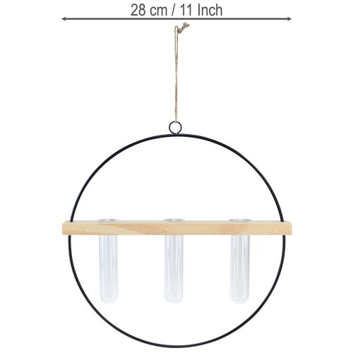 Prodotto Vaso decorativo per provetta anello decorativo in metallo nero 29×4×29 cm
