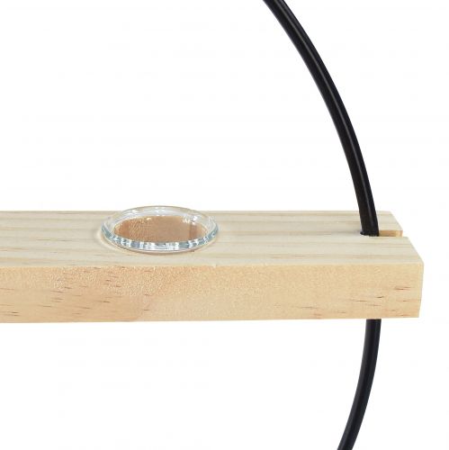 Prodotto Vaso decorativo per provetta anello decorativo in metallo nero 29×4×29 cm