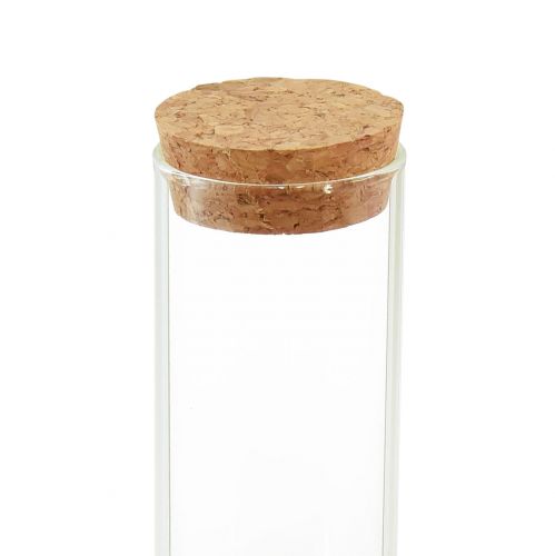Prodotto Vaso decorativo per provette con coperchio in sughero Ø4cm H18cm 6 pz