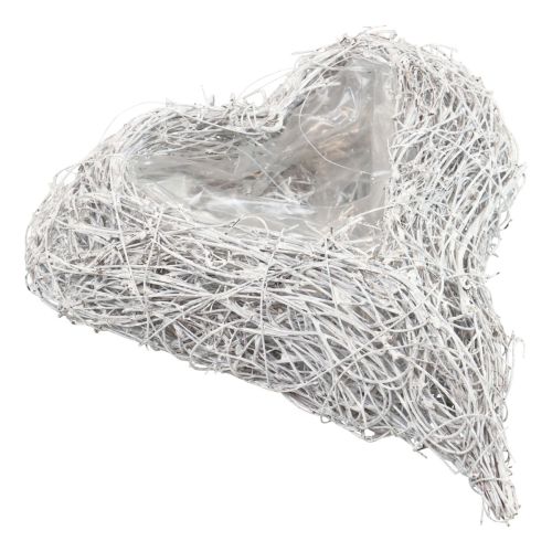 Floristik24 Ciotola per piante cuore di vite cuore bianco naturale 16×19 cm×5,5 cm