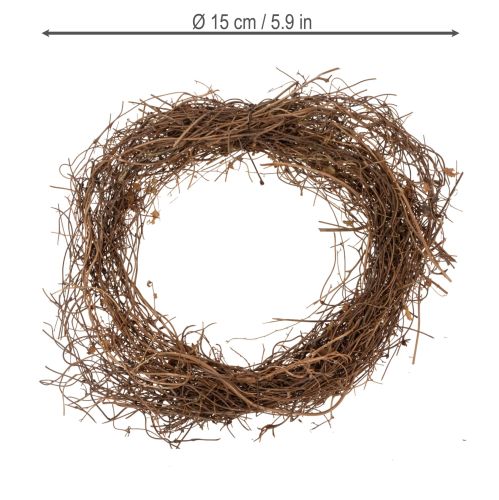 Prodotto Ghirlanda di vite naturale Ø15cm, set da 10 - Ideale per decorazioni autunnali, natalizie, pasquali e funebri