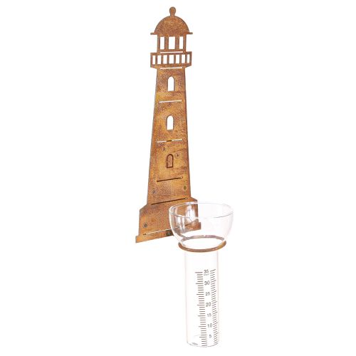Prodotto Pluviometro Lighthouse Rust Look – Pluviometro decorativo per giardino e recinzione 41cm Ruggine