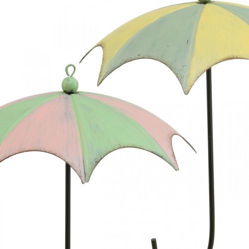 Prodotto Ombrelli in metallo, primavera, ombrelli sospesi, decorazione autunnale rosa/verde, blu/giallo H29,5 cm Ø24,5 cm set da 2