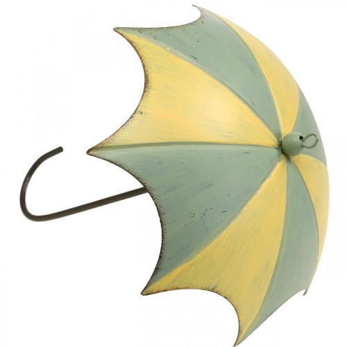 Floristik24 Ombrelli in metallo, primavera, ombrelli sospesi, decorazione autunnale rosa/verde, blu/giallo H29,5 cm Ø24,5 cm set da 2