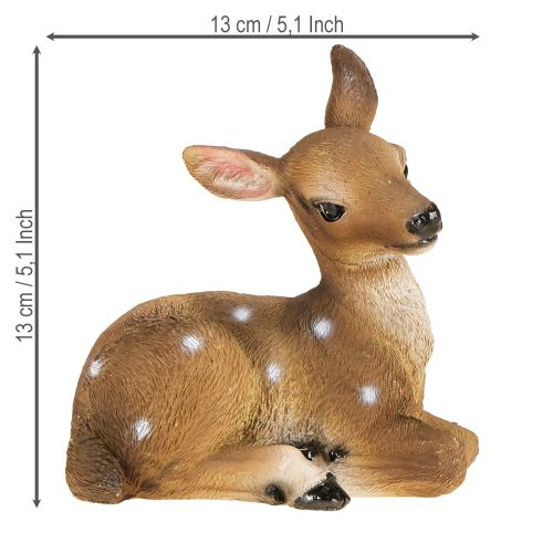 Prodotto Decorazione da tavolo a forma di cervo, cerbiatto sdraiato, 13×6,5×12 cm, 3 pezzi