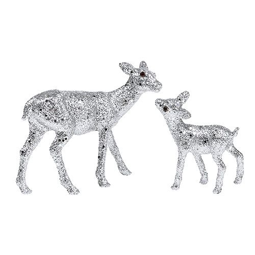 Cerbiatto con fulvo argento 10 cm con mica