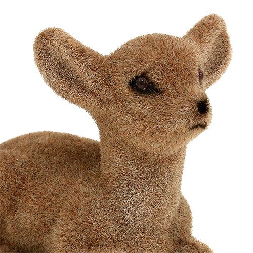 Prodotto Cervo seduto floccato 8 cm 6 pz