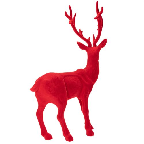 Statuetta decorativa di cervo in piedi, grande, decorazione natalizia floccata, 85 cm | Floristik24.it