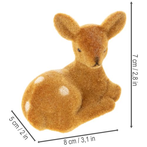 Statuetta decorativa di cerbiatto sdraiato per decorazione da tavolo, 8 cm, 6 pezzi | Floristik24.it