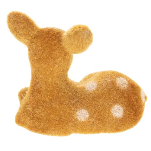 Statuetta decorativa di cerbiatto sdraiato per decorazione da tavolo, 8 cm, 6 pezzi | Floristik24.it