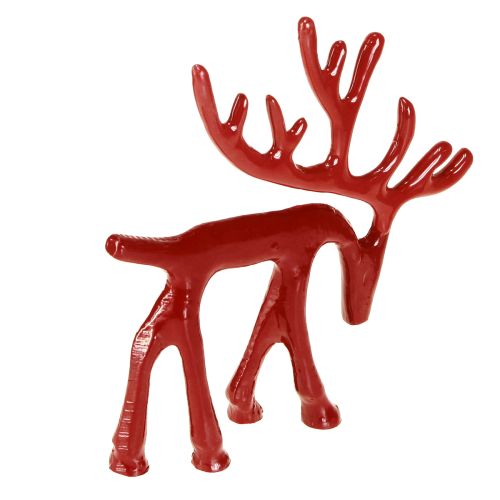 Prodotto Decorazione a forma di renna, decorazione da tavolo in metallo, Natale, rosso, 15 cm