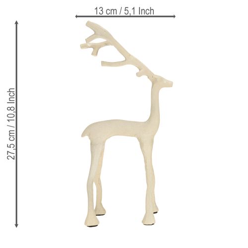 Prodotto Decorazione a forma di renna, figura di cervo in metallo grigio argilla ottica H27,5cm