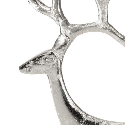 Prodotto Decorazione renna figura di cervo metallo argento H31cm
