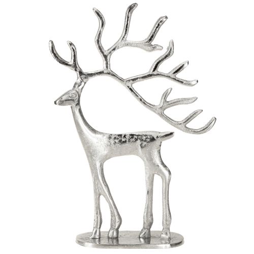 Prodotto Decorazione renna figura di cervo metallo argento H31cm