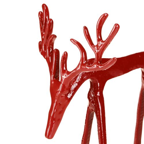 Prodotto Decorazione natalizia a forma di renna in metallo, rossa, 16×13×19cm