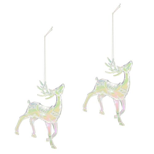 Prodotto Decorazione renna Decorazioni natalizie iridescenti H12cm 3pz