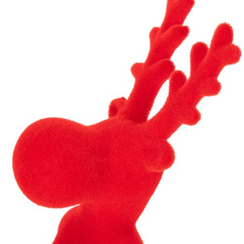 Statuetta decorativa di renna rossa, sdraiata, design moderno, 24 cm, 2 pezzi | Floristik24.it