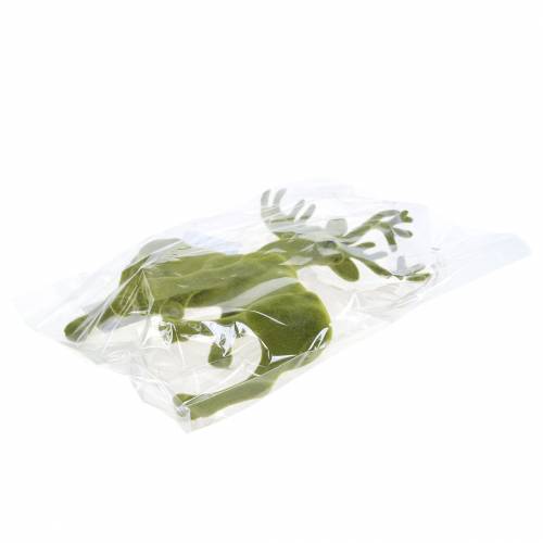 Prodotto Renna decorativa floccata verde muschio 20 cm 2 pezzi