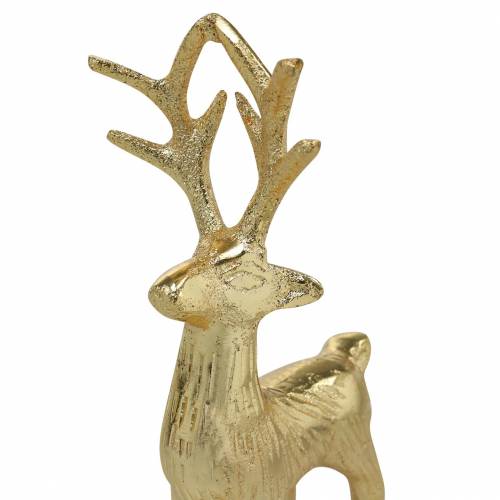 Floristik24 Renna decorativa in metallo dorato 12,5 cm × 6,5 cm 3 pezzi