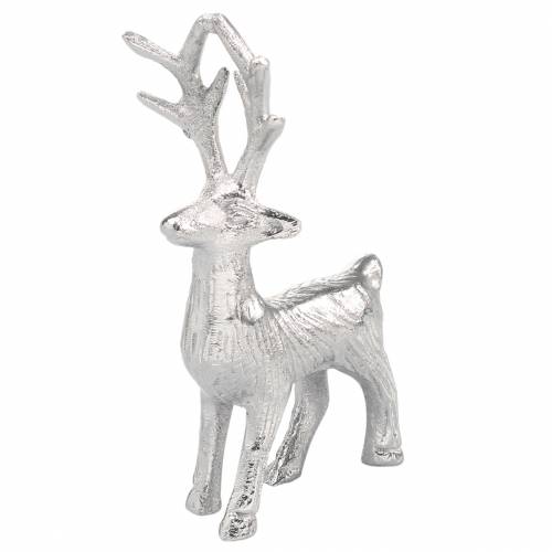 Floristik24 Renna decorativa in metallo argentato 6,5 × H12,5 cm 3 pezzi