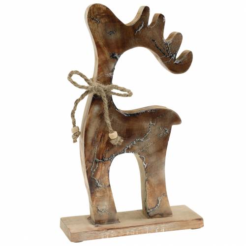 Floristik24 Decorazioni natalizie figura renna in legno 25 cm