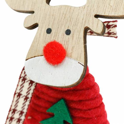 Floristik24 Renna e alce con maglione natalizio marrone/rosso H14,5/13,5cm 6pz