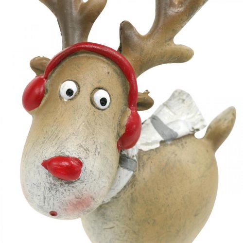 Floristik24 Figura decorativa renne natalizie con sciarpa 7×4,5×12 cm 4 pezzi