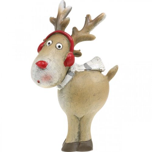 Floristik24 Figura decorativa renne natalizie con sciarpa 7×4,5×12 cm 4 pezzi