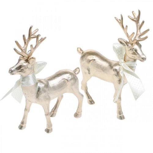 Floristik24 Deco cervo in piedi decorazione della tavola di champagne Natale 18,5 cm 4 pezzi