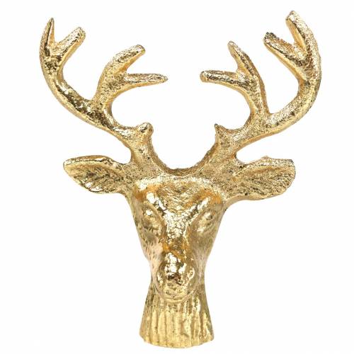 Floristik24 Decorazione natalizia testa di cervo in metallo dorato 6,8 cm 6 pezzi
