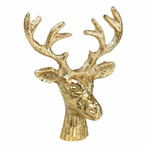 Floristik24 Decorazione natalizia testa di cervo in metallo dorato 6,8 cm 6 pezzi