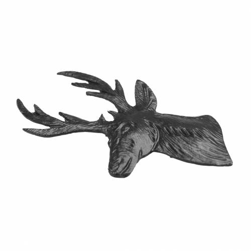 Prodotto Busto di renna decorativo in metallo nero 8 cm × 4,8 cm 8 pezzi