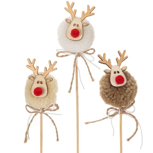 Statuetta decorativa di renna con pompon, mollette natalizie da 24 cm, 12 pezzi acquistare | Floristik24.it
